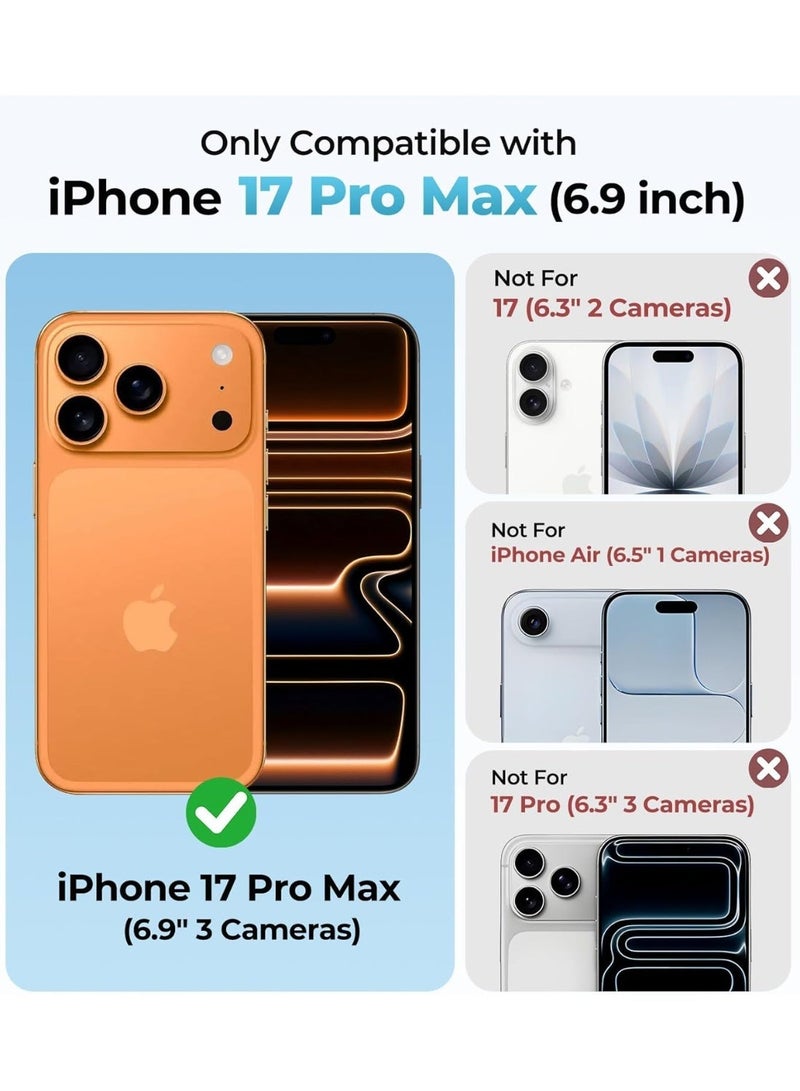 جراب شفاف لهاتف آيفون 17 برو ماكس - مزود بزر للتحكم بالكاميرا، فائق النحافة، مقاوم للصدمات، مقاوم للاصفرار، مقاوم للخدوش، قبضة محسنة، جرابات هواتف مزخرفة يمكنك صنعها بنفسك (لهاتف آيفون 17 برو ماكس) - Image 2